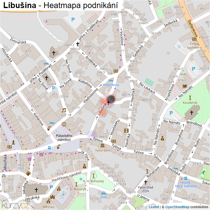 Mapa Libušina - Firmy v ulici.