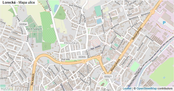 Lorecká - mapa ulice