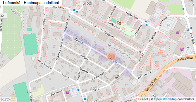 Lučanská - mapa podnikání