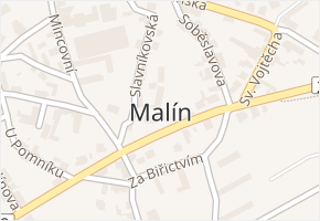 Malín v obci Kutná Hora - mapa části obce