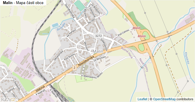 Malín - mapa části obce