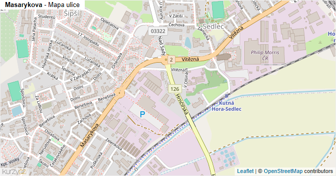 Masarykova - mapa ulice
