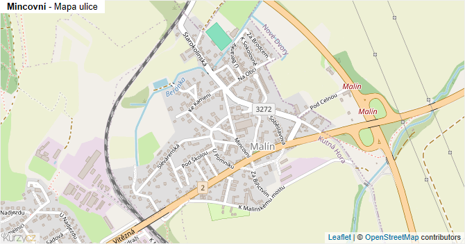Mincovní - mapa ulice