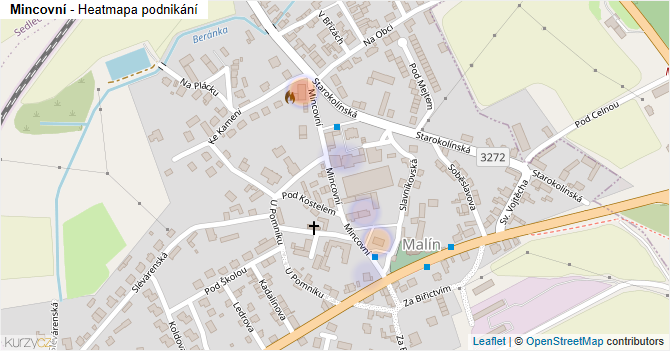 Mincovní - mapa podnikání