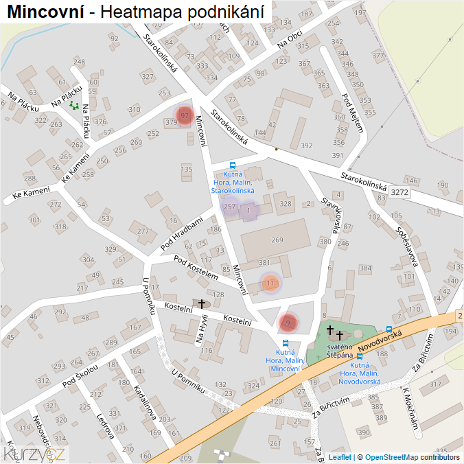 Mapa Mincovní - Firmy v ulici.