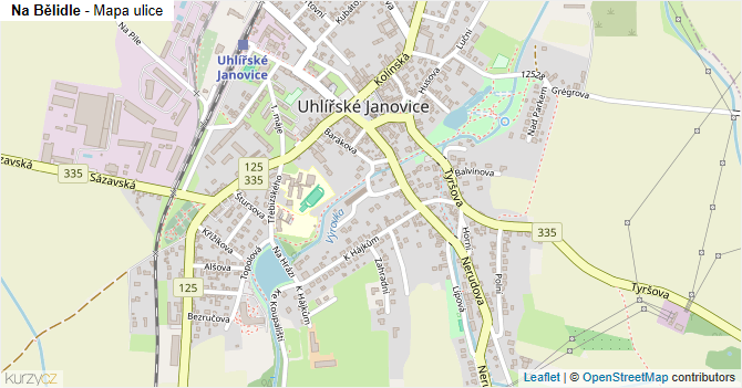 Na Bělidle - mapa ulice
