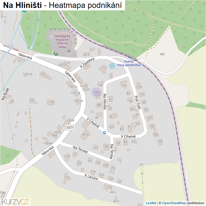 Mapa Na Hliništi - Firmy v ulici.