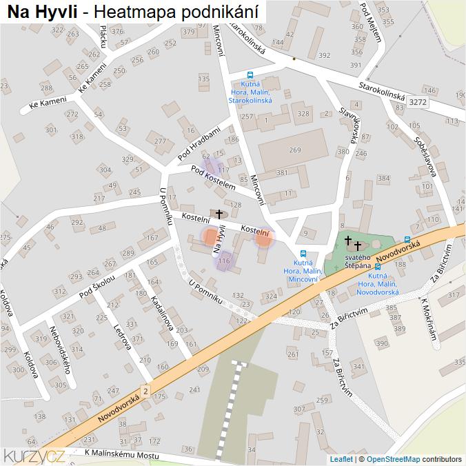 Mapa Na Hyvli - Firmy v ulici.