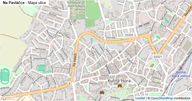 Na Pavláčce - mapa ulice