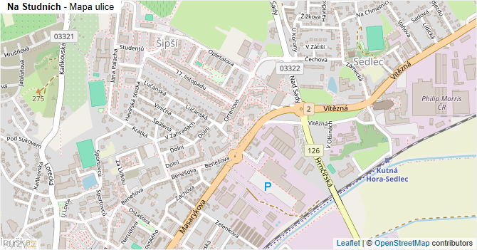 Na Studních - mapa ulice