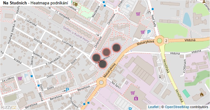 Na Studních - mapa podnikání