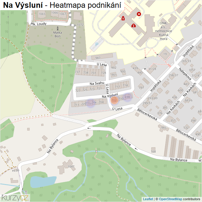 Mapa Na Výsluní - Firmy v ulici.