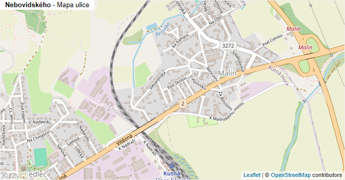 Nebovidského - mapa ulice