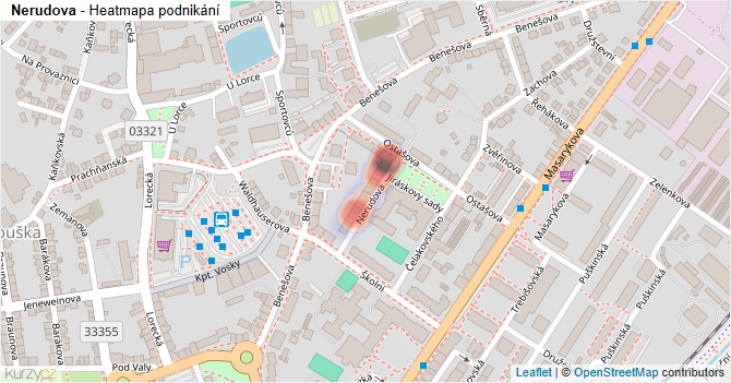 Nerudova - mapa podnikání