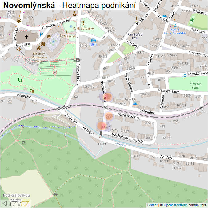 Mapa Novomlýnská - Firmy v ulici.
