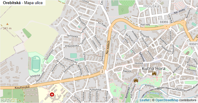 Orebitská - mapa ulice