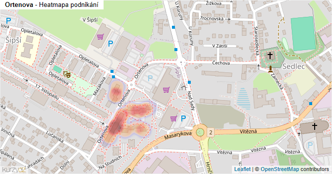 Ortenova - mapa podnikání
