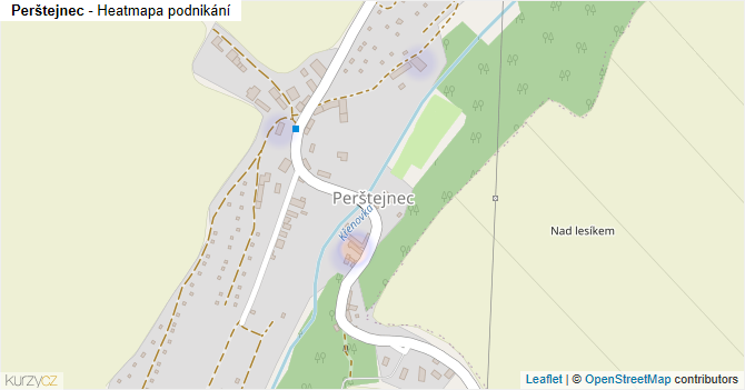 Perštejnec - mapa podnikání