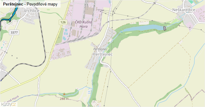 Perštejnec - záplavové mapy stoleté vody