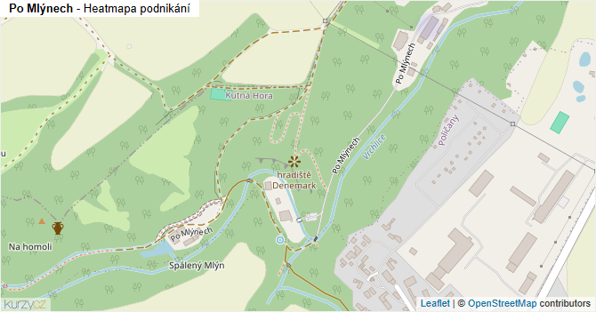Po Mlýnech - mapa podnikání