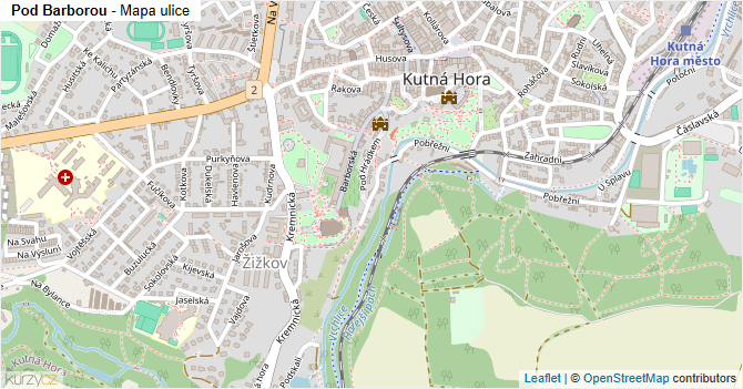 Pod Barborou - mapa ulice