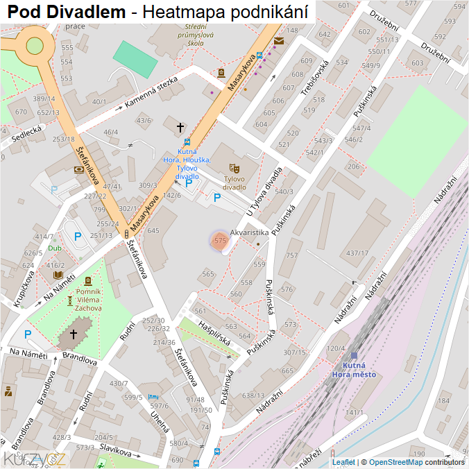 Mapa Pod Divadlem - Firmy v ulici.