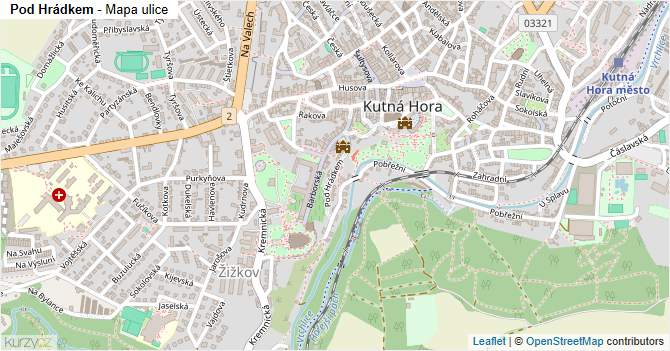 Pod Hrádkem - mapa ulice