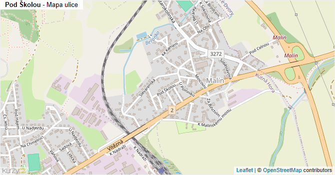 Pod Školou - mapa ulice