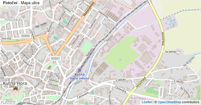 Potoční - mapa ulice
