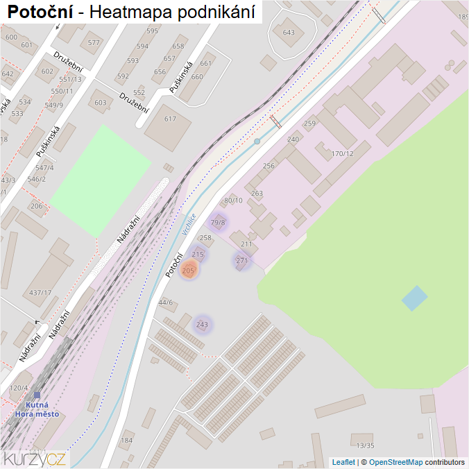 Mapa Potoční - Firmy v ulici.