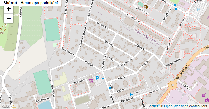 Sběrná - mapa podnikání