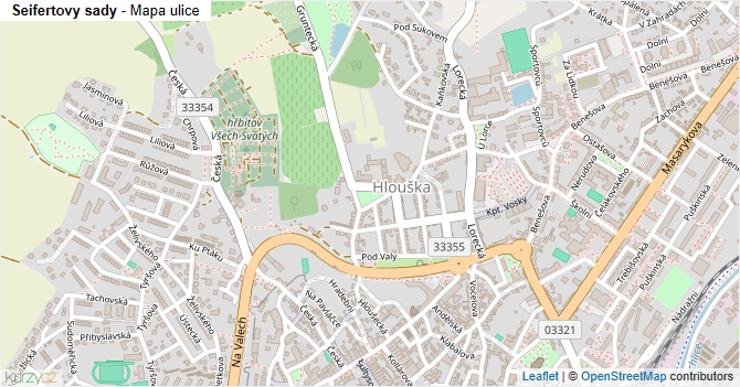 Seifertovy sady - mapa ulice