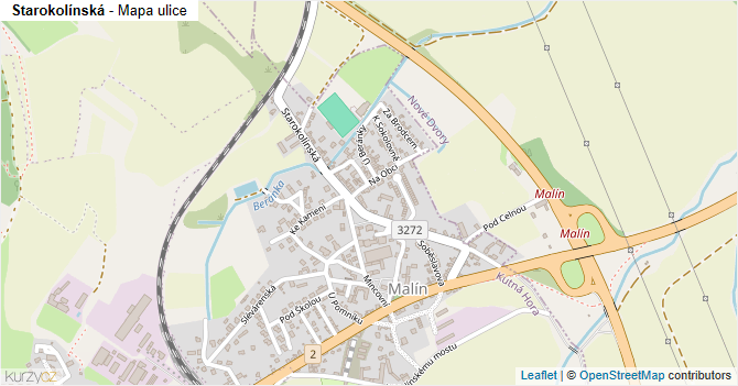 Starokolínská - mapa ulice