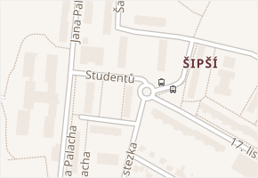 Studentů v obci Kutná Hora - mapa ulice