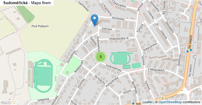 Sudoměřická - mapa firem