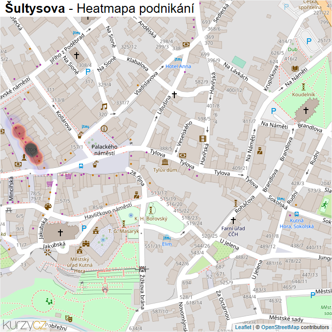Mapa Šultysova - Firmy v ulici.