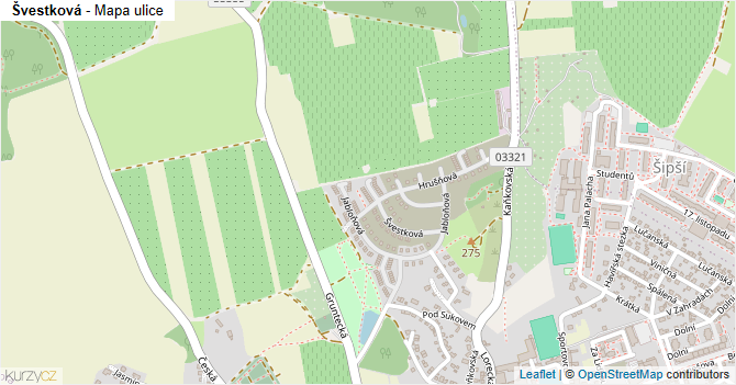 Švestková - mapa ulice