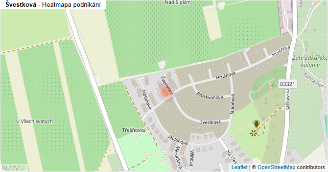 Švestková - mapa podnikání
