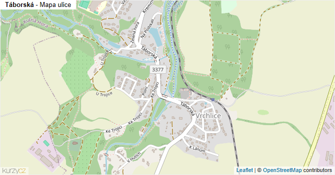Táborská - mapa ulice