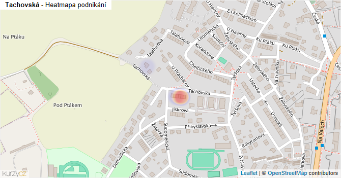 Tachovská - mapa podnikání