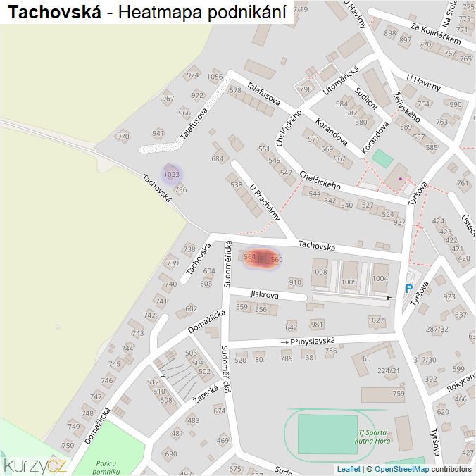 Mapa Tachovská - Firmy v ulici.