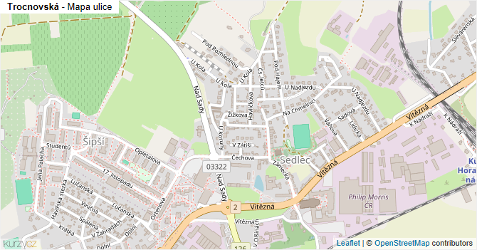 Trocnovská - mapa ulice