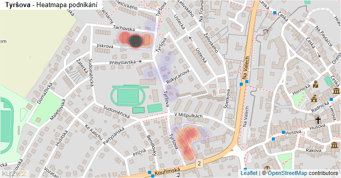 Tyršova - mapa podnikání