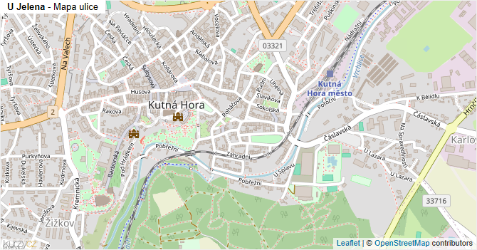 U Jelena - mapa ulice