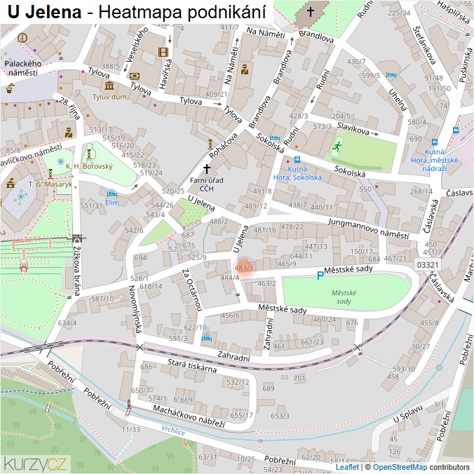 Mapa U Jelena - Firmy v ulici.