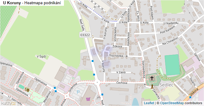 U Koruny - mapa podnikání
