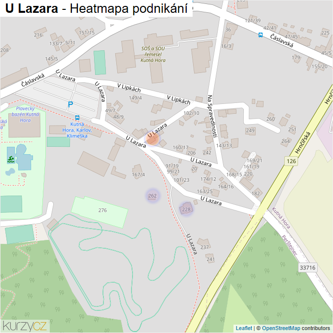 Mapa U Lazara - Firmy v ulici.