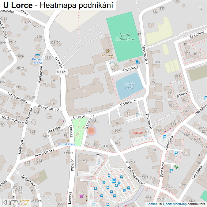 Mapa U Lorce - Firmy v ulici.