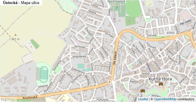 Ústecká - mapa ulice