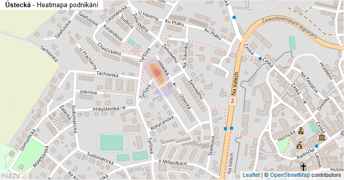 Ústecká - mapa podnikání
